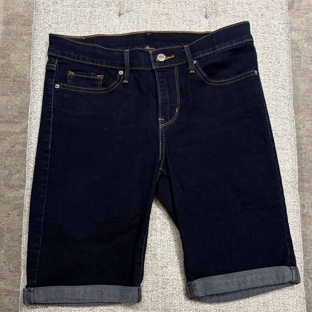 Women’s Dark Blue Denim Shorts - Classic Style